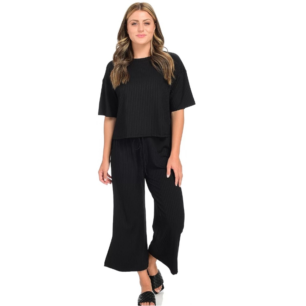 Women’s Black Mod‎ X Knit Wide Leg Cropped Pants